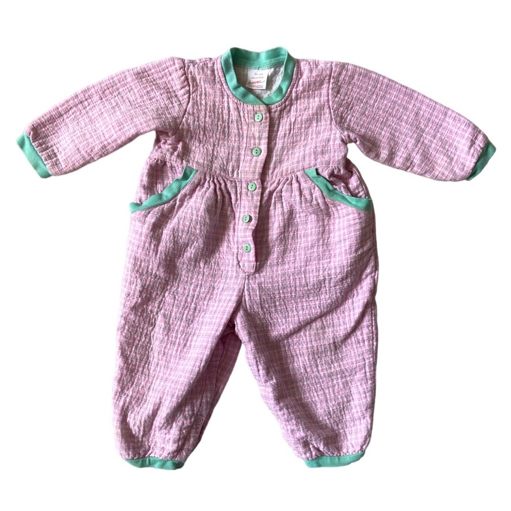 VINTAGE 90s Hanna Andersson Jumper Romper Onesie Pants Dress Top Long Suit Pants